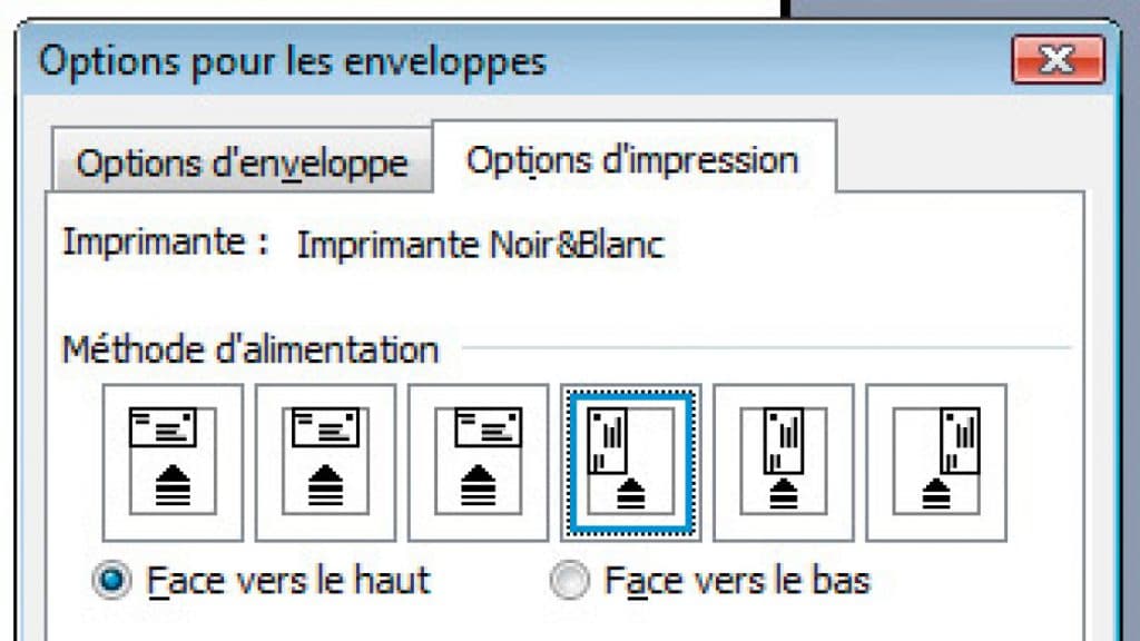 Imprimer enveloppes