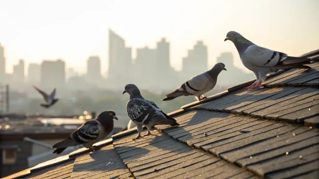 pigeon toit maison
